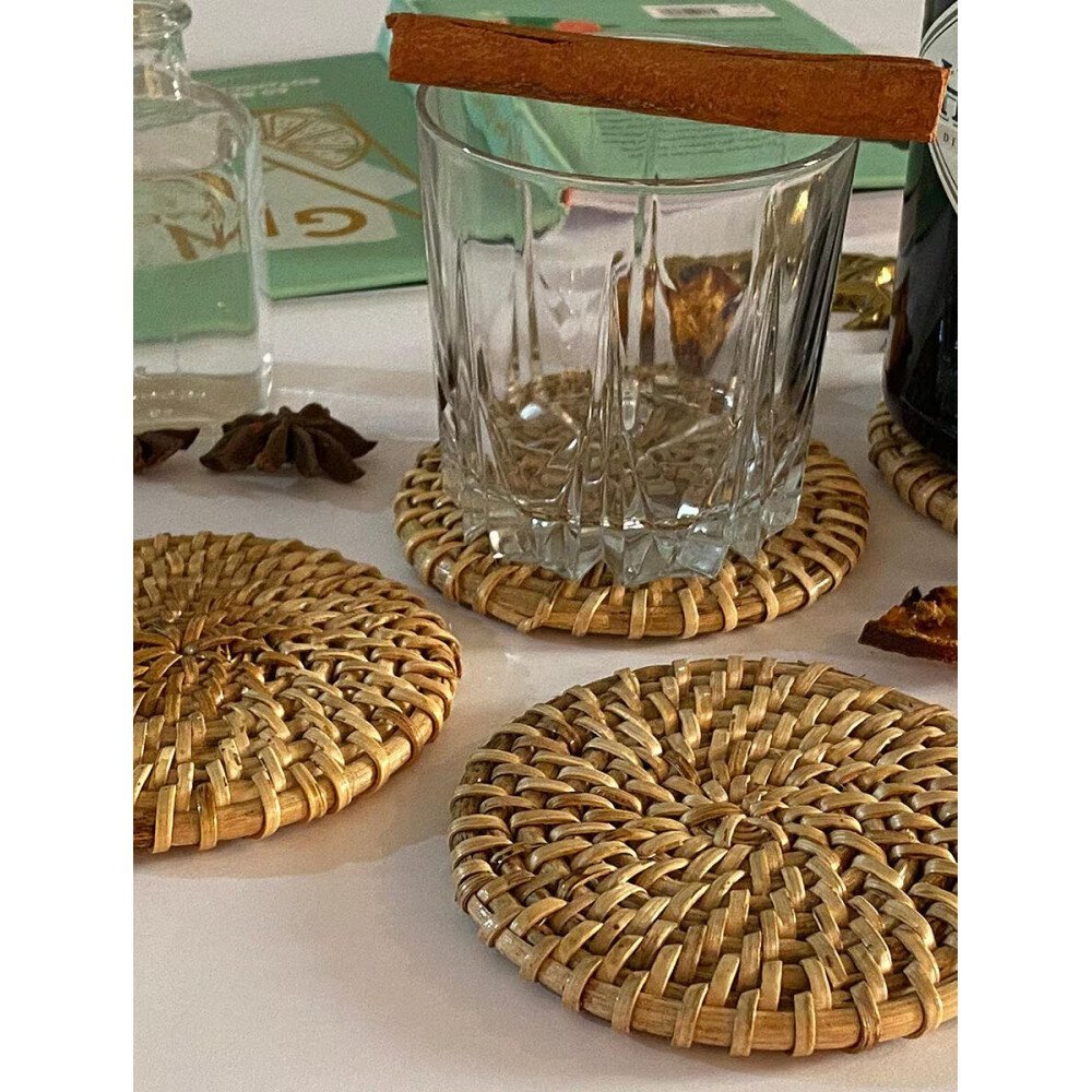 Buy Brown Cane Coaster & Trivet