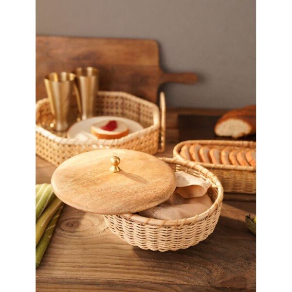 Buy Brown Wood Solid Plates