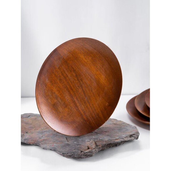 Buy Brown Wood Solid Plates