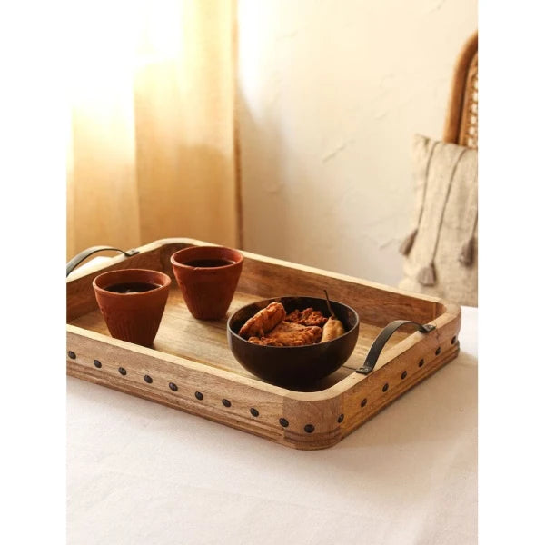 Buy Brown Wood Solid Plates