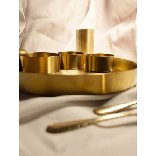 Buy Gold Brass Hand Crafted Plates