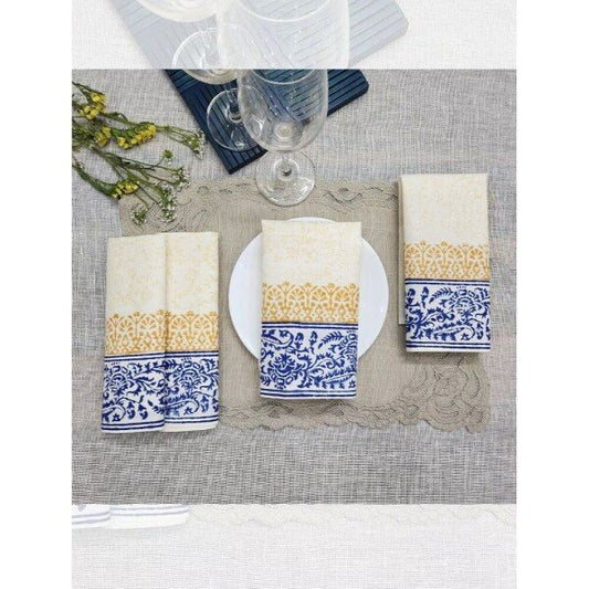Buy Onion Pink Cotton Printed Table Napkins