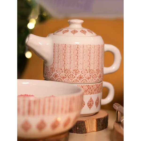 Buy Red Printed Ceramic Cup