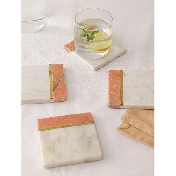 Buy White Marble Coaster & Trivet