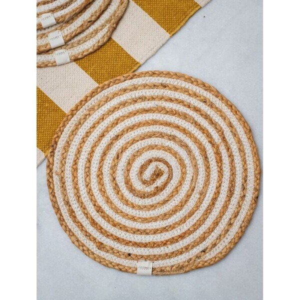 Buy White Round Cotton Mats