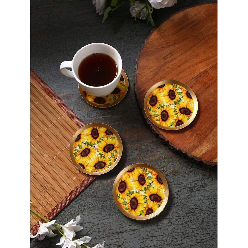 Buy Yellow Iron Hand Crafted Coaster & Trivet
