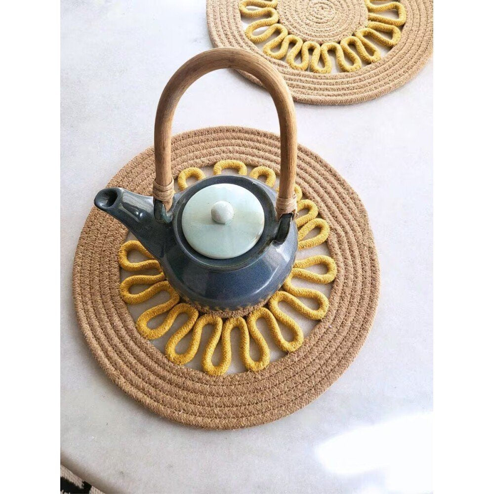 Buy Yellow Round Mats
