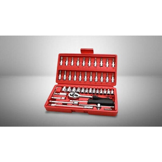 46 in 1 Pcs Tool Kit & Socket and Screwdriver Set Car Repair Tool Set Hand Kit (CLS-2379997)