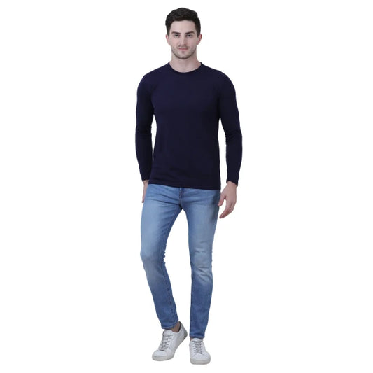 Men’s Stylish T-shirt Cotton Blend Solid Full Sleeves