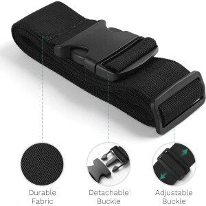 Heavy Duty with Quick-Release Buckle Suitcase Safe Belt with Name Card, Adjustable Buckle for Traveling Bags, Bike
