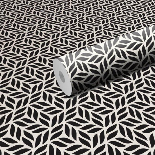 WallDaddy Self Adhesive Wallpaper For Wall (300×40)Cm Wall Sticker |Design Black&WhiteLeaf