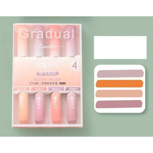 Cute Highlighters Markers Pastel Highlighter Pen Set (4pc)