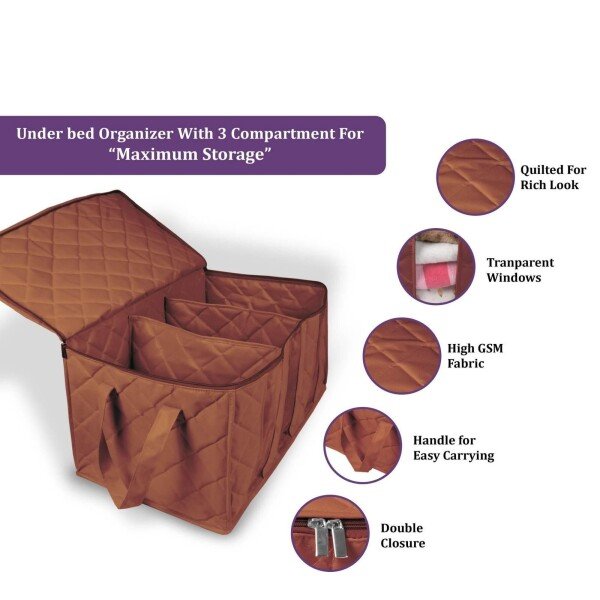 Organizer- 3 Compartment Foldable Storage Box