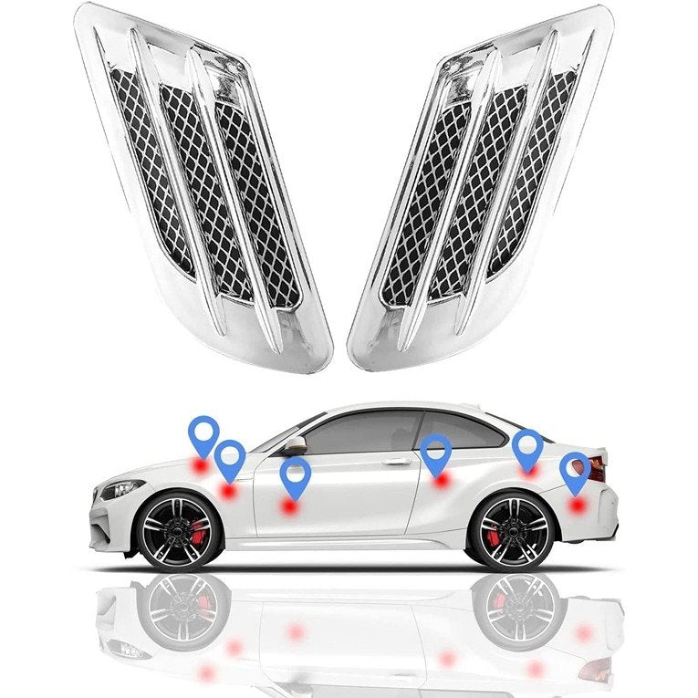Air Flow Duct Racing Side Scoop Vent Air Flow Sticker Universal for All Cars (Pack of 2) (CLS2391745)
