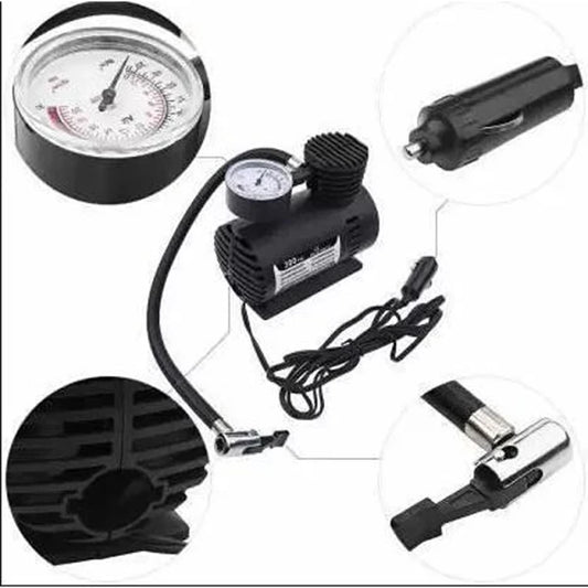 Electric Air Compressor Inflator Pump for car, Bike, tubeless tyre. 12V 300 PSI air Pump for Bicycle, Football, Basketball (CLS-2385627)