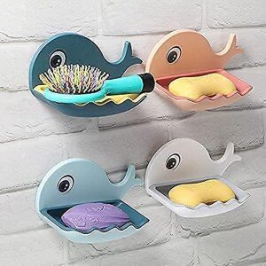 Fish-Shape Self Draining Soap Dish Holder (Pack of 2) (CLS-2389576)