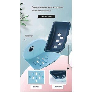 Fish-Shape Self Draining Soap Dish Holder (Pack of 2) (CLS-2389576)