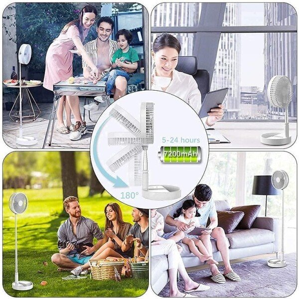 Folding Portable Retractable Floor Fan USB Desk Remote Control Fan (CLS-2390542)