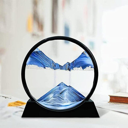 Moving Sand Art Picture Glass Liquid Painting (10 inch)