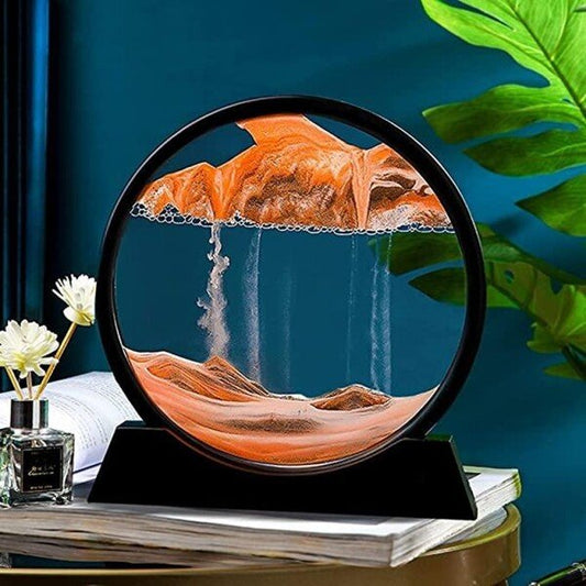 Moving Sand Art Picture Glass Liquid Painting 3D Natural Landscape showpieces for Home Decor, 7 inch (CS-2389218)