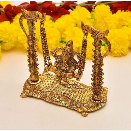 Oxide Metal Handcraft Ganesha Jhula Swing Decorative Showpiece (CS-2361796)
