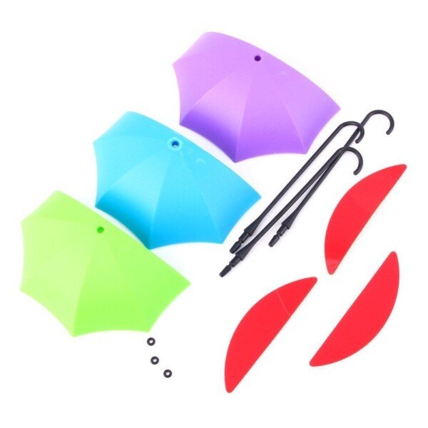 Plastic Umbrella Key Holder, Wall Hanging Hook – Set of 3 (11x3x6cm, Multicolour) (CLS-60864661)