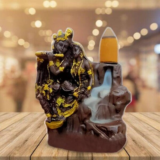 Smoke Fountain Lord Shiva Cone Incense Holder Showpiece with 10 Free Smoke Backflow (CS2362136)