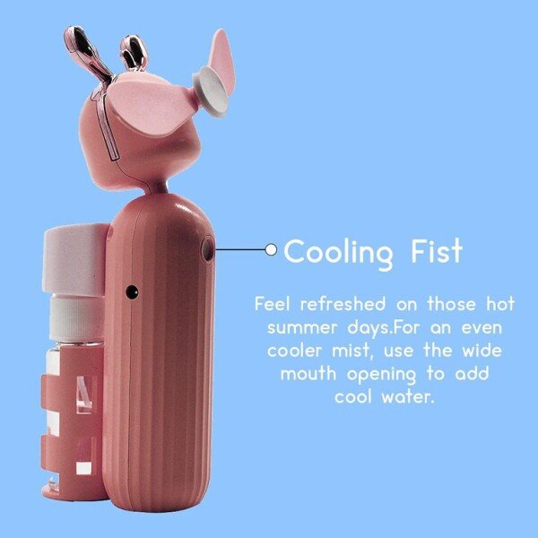 Portable Mini Humidifier Rechargeable Mist Spray Fan (Pack of 1) (Pink) (CLS-2389677)