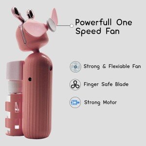 Portable Mini Humidifier Rechargeable Mist Spray Fan (Pack of 1) (Pink) (CLS-2389677)