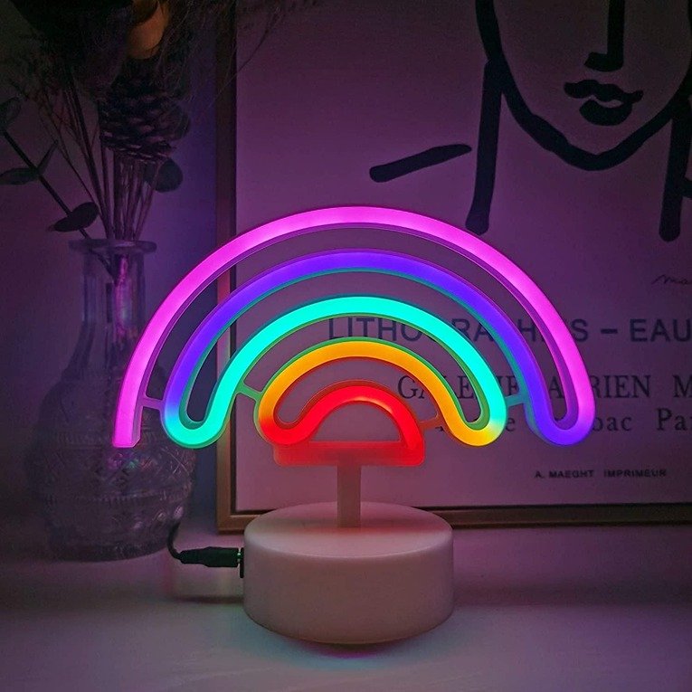 Rainbow Neon Night LED Lamp Table Bedside LED Lamp for Bedroom (CS-2391476)