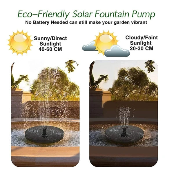 Solar Power Floating Water Pump for Pool Pond Garden and Patio Plants Round 7V 1.4W (Black) for Garden Décor (CLS-2389429)