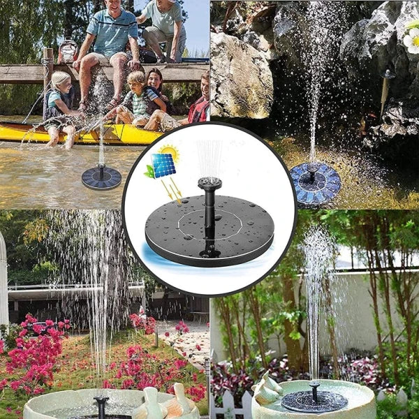Solar Power Floating Water Pump for Pool Pond Garden and Patio Plants Round 7V 1.4W (Black) for Garden Décor (CLS-2389429)