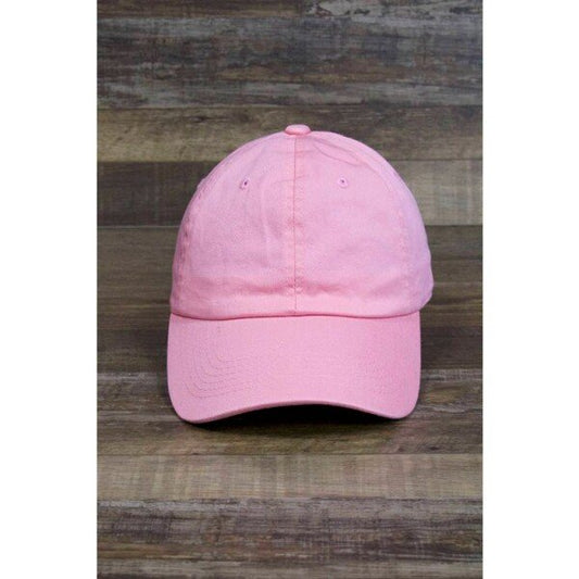 Plain Cotton Baseball Cap – Pink (KK-2353296)