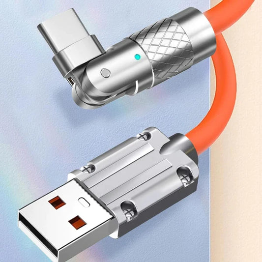 120w 6a Super Fast Charging Cable Usb To Iphone & Type C To Type C 180’ Rotatable Cord Cable (CLS-300449590)