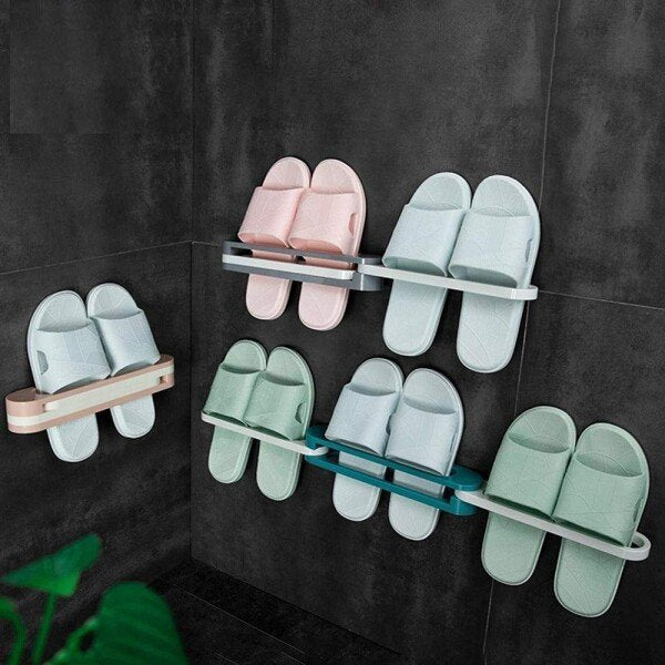 Towel Rail Rack Holder Wall Mounted Bathroom Self-Adhesive Hanging Hanger Shelf Bathroom Home Organizer Supplies (Multicolor) (CLS-241873397)