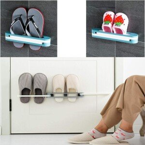 Towel Rail Rack Holder Wall Mounted Bathroom Self-Adhesive Hanging Hanger Shelf Bathroom Home Organizer Supplies (Multicolor) (CLS-241873397)