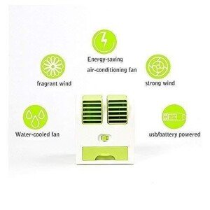 USB Portable Dual Bladeless Small Water Air Cooler (Multicolor) (CLS-2391056)