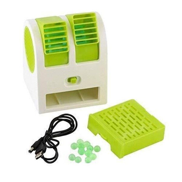 USB Portable Dual Bladeless Small Water Air Cooler (Multicolor) (CLS-2391056)