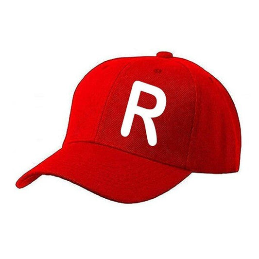 Unisex Plain R Printed Cotton Cap – Red (KK-2217169)