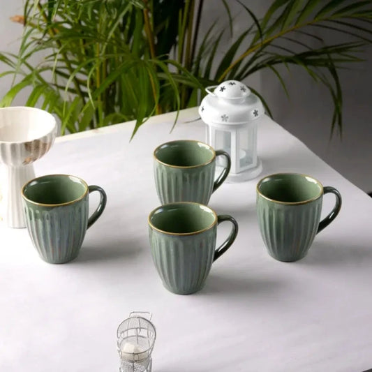 Buy Backwaters Set of 4 Mugs-Green