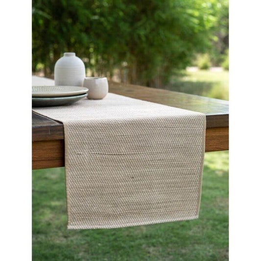 Buy Beige Brown Banana Fibre Solid Rectangle Table Runner