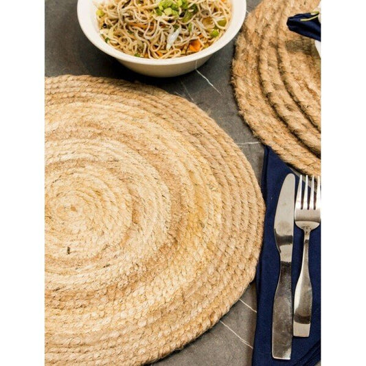 Buy Beige Brown Round Jute Mats