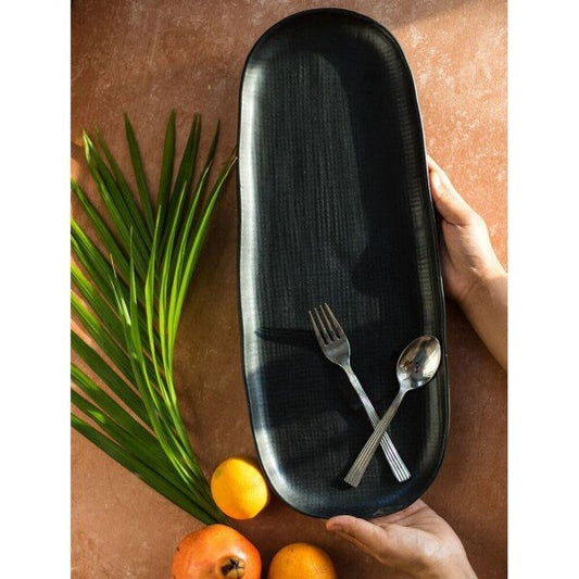 Buy Black Hand Crafted Ceramic Tray/Platter