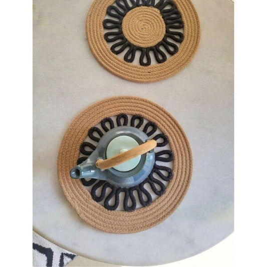 Buy Black Round Cotton Mats