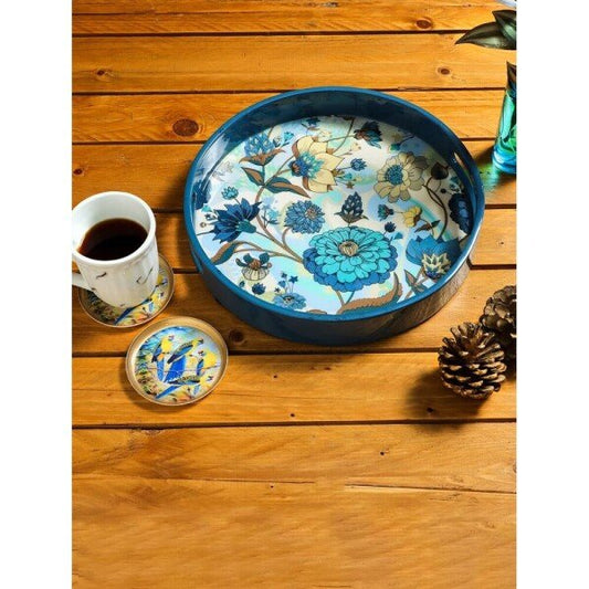 Buy Blue MDF Printed Tray/Platter