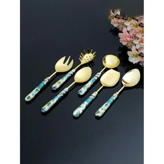Buy Blue Printed Stainless Steel Cutlery