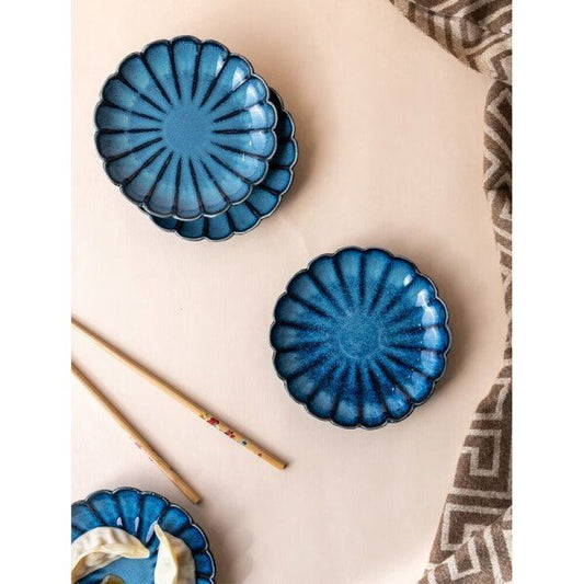 Buy Blue Stoneware Round Hand Crafted Plates