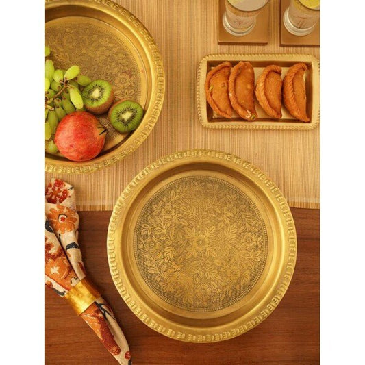 Buy Brass Brass Engraved Tray