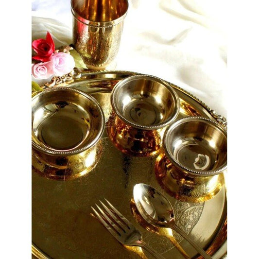 Buy Brown Brass Hand Crafted Plates