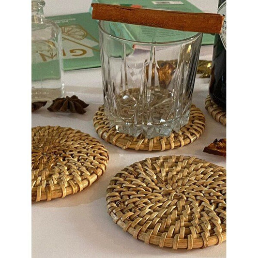Buy Brown Cane Coaster & Trivet